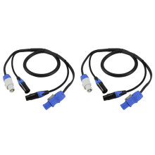2X Câble D'Alimentation XLR 3 Broches Powercon de Haute Qualité, 1 M, DMX512, pour Éclairage de Scène et Écran LED.