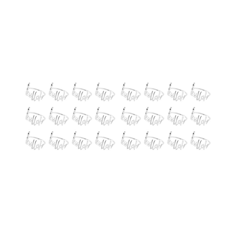Semoic 24Pcs Bismillah Napkin Rings Eid Mubarak Muslim Islamic Ramadan Kareem Napkin Buckle Wedding Dinner Table Decorations B