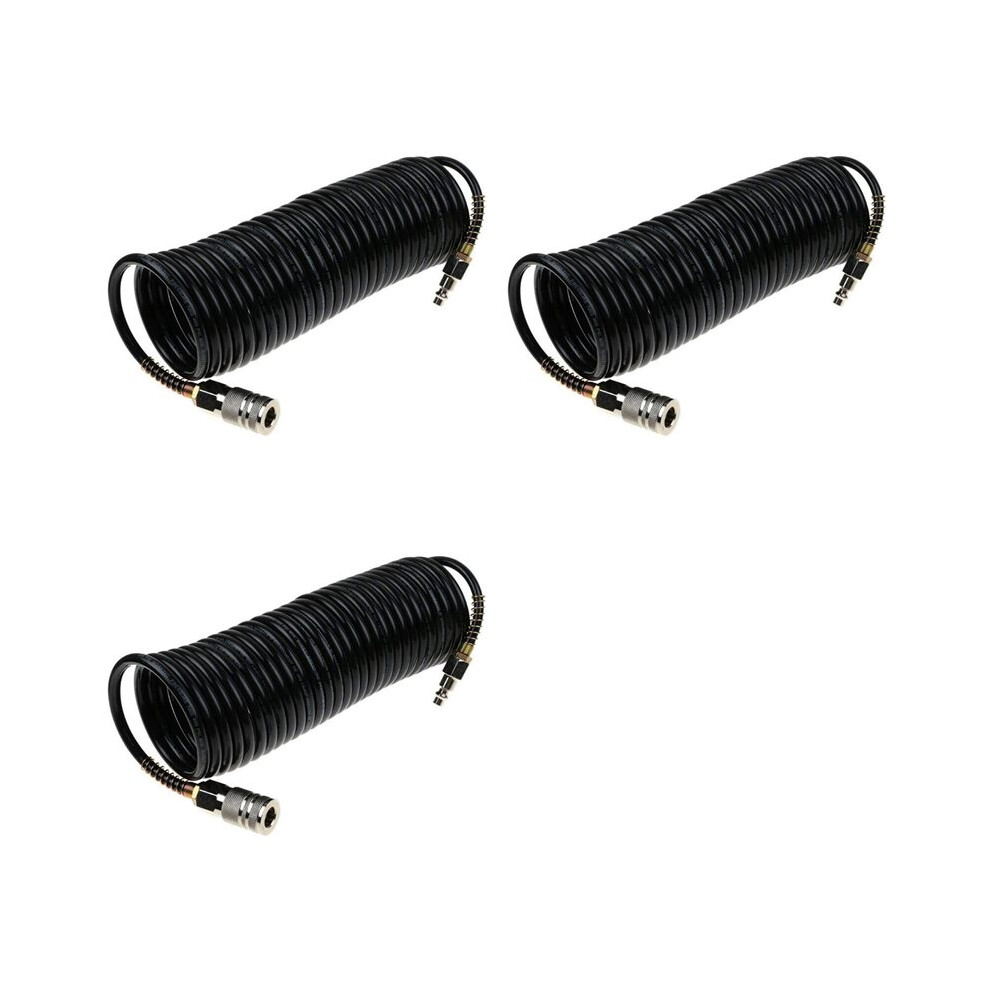 3X Air Hose,25Ft Air Compressor Hose With Bend Restrictor,Pe Air Hose With 1/4 Solid Pure Copper Quick Connect 4713320025443