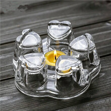 4X Clear Glass Heat-Resisting Heart Shape Teapot' Warmer Heater Base Candle Holder