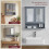 Priano 2 Door Bathroom Wall Cabinet Mirrored Shelf - Grey 5