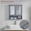 Priano 2 Door Bathroom Wall Cabinet Mirrored Shelf - Grey 3