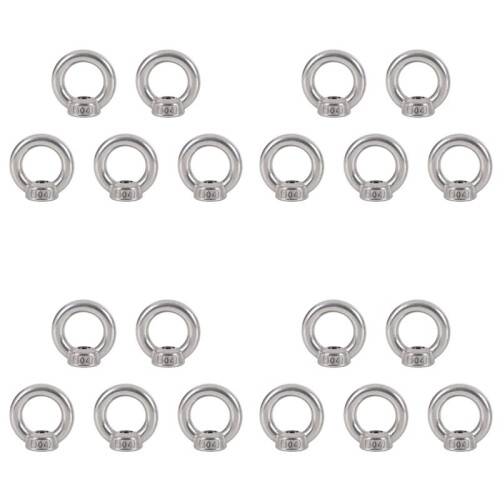 20X M10 Eye Mutter Rostfritt Stål Marine Lifting Eye Mutter Ring Mutter Eyelet för Kabellyft