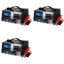 3X Car Battery Charger Fully Automatic High Frequency Intelligent Pulse Repair Charger LCD Display 12V24V 220W US Plug