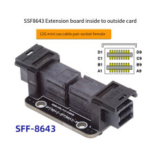 4X PCI-Express 4.0 Adapter SAS HD SFF-8643 Female to SFF-8643 Female PCBA Coupler Extender