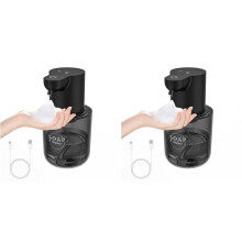2X Automatic Soap Dispenser Touchless,4-Level Adjustable Foaming Hand Soap Dispenser,Black
