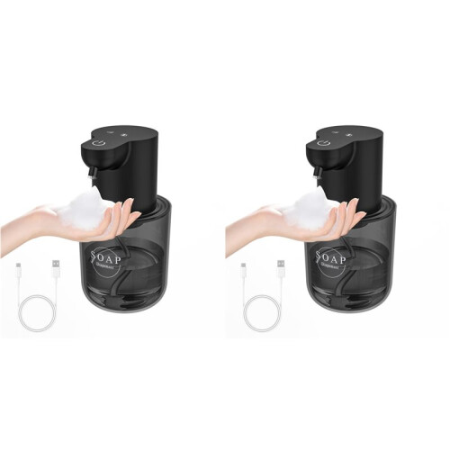 2X Automatic Soap Dispenser Touchless,4-Level Adjustable Foaming Hand Soap Dispenser,Black