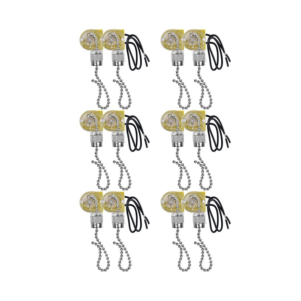 Ceiling Fan Light Zing Ear Ze-109 Two-Wire Light With Pull Cords For Ceiling Light Fans Lamps 12Pcs Silver 4711995278430