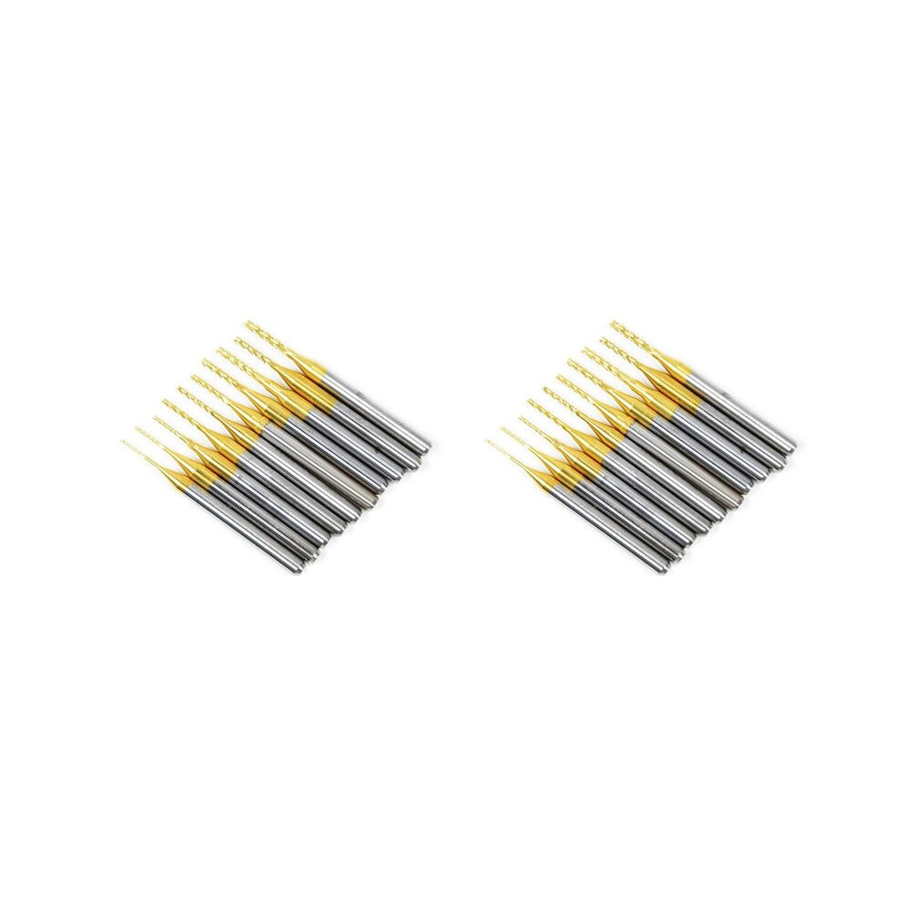 20 Pieces Titanium Coated Engraving Milling Cutter Carbide Bits, 0.8-3Mm, 1/8Inch Shank End Mill Sets For Rotary Tools 6031808936189