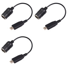 3X Wired Controller Converter Adapter USB Port to 12V Car Lighter Socket Female Power Cable for Power Bank