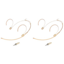 2X Microfone de Gancho para Fone de Ouvido Microfone de Cabeça Microfone Condensador Omnidirecional para com Capa de Microfone