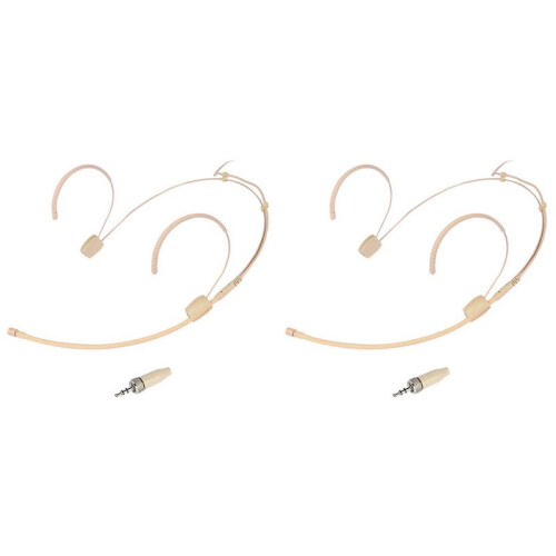 2X Earhook Microphone Headworn Headset Microphone Omnidirectional Condenser Mic for with Microphone Cover