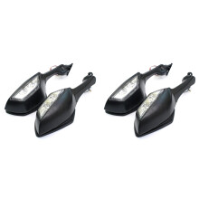 4x Rearview Rear View Side Mirrors with LED Turn Signal Light for ZX-10R ZX10R ZX 10R 2011 - 2014