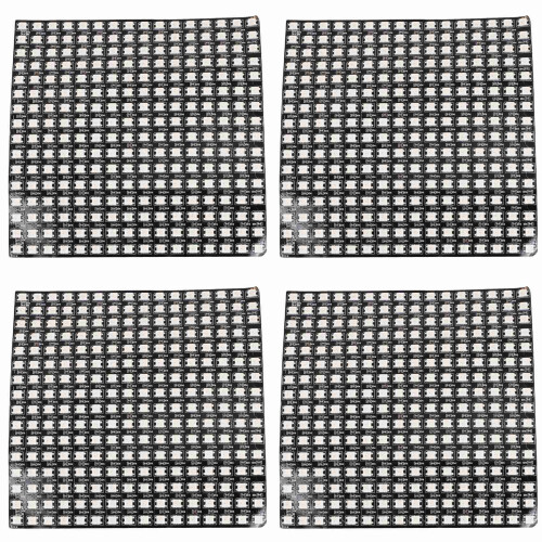 4X WS2812 RGB LED Matrix Panel Individually Addressable Flexible for Video Display, DC5V (16x16)