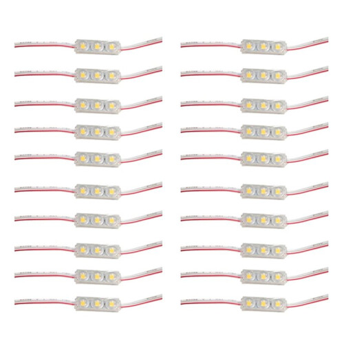 40pcs SMD LED Module Lighting IP67 Waterproof 3 LED Back Lights DC12V 1.5W Mirror Light Led Module Warm White 2