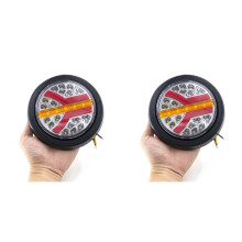 4Pcs 12V 24V LED Round Car Rear Tail Light Brake Stop Side Turn Warning Indicator Lamp Truck Trailer ATV RV Bus