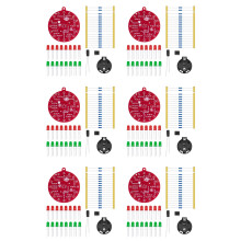 6X NE555 LED Decorazione per Albero di Natale LED Lampeggiante PCB Saldatura DIY Kit Rosso Verde Luce Lampeggiante Scheda di Pratica di Saldatura