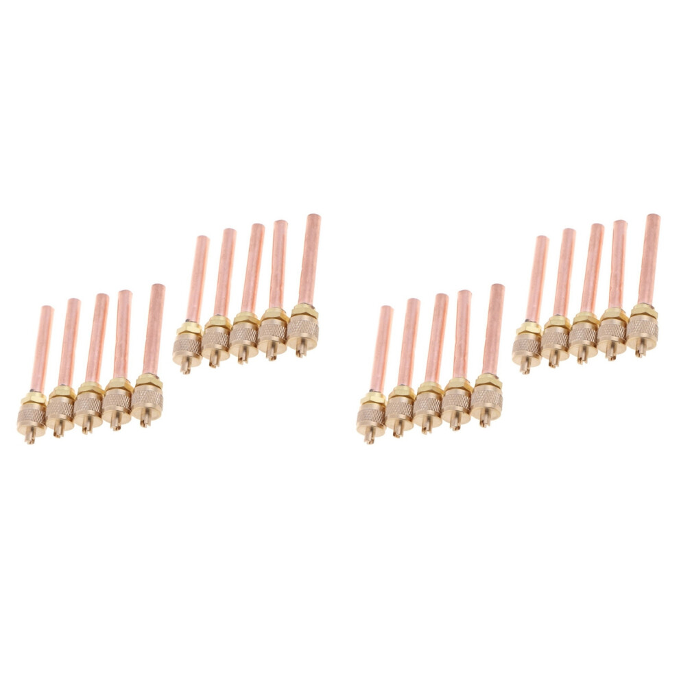 20Pcs Access Valve 1/4 Inch Sae 1/4 Inch Od 2.755 Inch Stem Strong Core Ac Air Conditioner Refrigeration Access Valve 6034129001857