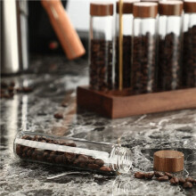 20X Glazen Reageerbuis Displaystandaard Barista Gereedschap Enkele Buis Opslag Koffiebonen Doseerfles Koffie Verzegelde Pot Bonen A