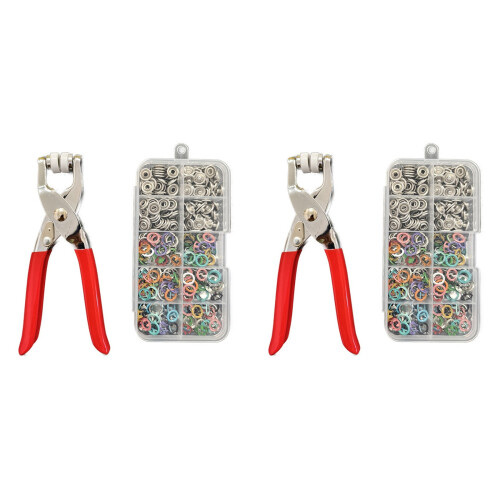 2X Kit de Pinces à Œillets, Kit de Perforation, Kit de Fixation à Pression, Kit D'Outils pour Œillets