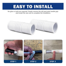 4 Pcs Pool Pole Handle Grip Replacement, Hand Grip for Swimming Pool & Spa Poles, Telescopic Pool Pole Handle Grip 25mm