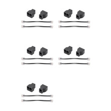 10PCS RJ11 Telephone Cable Splitter 15cm Cable 6P4C 2 Telephone Cable Splitter Adapter