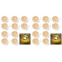 20 Pcs Wooden LED Display Bases Round Wood Display Lighted Bases for Glass Art LED Lighted Display Stand Bases