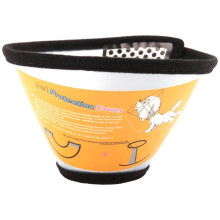3X Elizabethan Hund Katze Haustier Wundheilung Kegel E-Kragen Weiss mit Schwarz