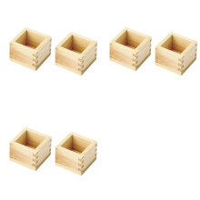 6 Japońskie Drewniane Kubki do Sake Masu Box, Długość 3,23 Cala, Kwadrat, Wysokość 2,2 Cala, Włóż Kieliszek do Wina