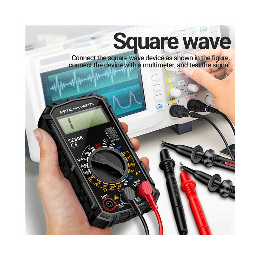 2X Sz308 Digital Multimeter Voltage Resistance Meter Ac/ Current Meter Electrician Lcd Backlight Ohm Square Wave B 6033741946553