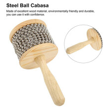 2X Wooden Kabasa, Steel Hand Crank Toy, Portable Children'S Teaching Instruments for Home and Kindergarten