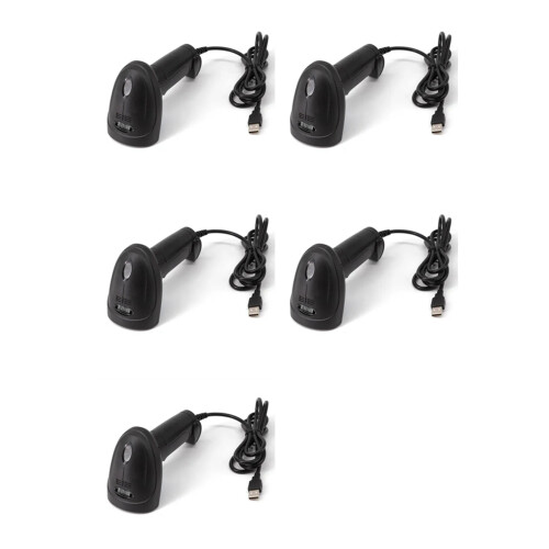 5X Universal 1D/2D USB Wired Barcode Scanner Handheld QR Codes Reader Mobile POS Plug and  Support Logistic Store 1