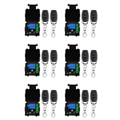 6X 433MHz Wireless Remote Control  RF Relay 12V Remote Control  for Garage Door Motor Light Control 1
