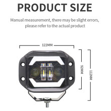 4pcs 5 Inch Car LED Work Lights Angel Eyes Square Spotlights Front Bumper Mesh Fog Lights Suitable for Wranglers