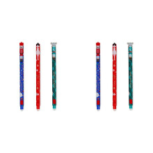 Set of 6 Erasable Gel Pens Christmas Edition with Heat Sensitive Ink, Red, , Green, Erasable Without Damaging Paper