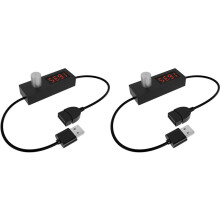 2X Przewód USB z Timerem Wyłączania Zasilania do Zaplanowanego Wyłączania Po 5 Minutach do 24 Godzin i 55 Minut