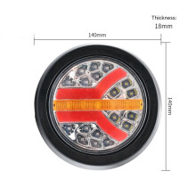 4Pcs 12V 24V LED Round Car Rear Tail Light Brake Stop Side Turn Warning Indicator Lamp Truck Trailer ATV RV Bus