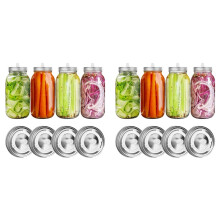 Fermentation Lids for Wide Mouth Mason Jars, 8 Stainless Steel Lids with Date Tracking, Fermentation Kit