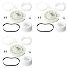 3X W10721967 Washer Pulley Clutch Kit, W10006384 Washer Drive Belt Replacement Kit Compatible for