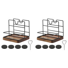 2X Porte-Serviettes Rustique pour Salières et Poivrières, Porte-Serviettes en Métal pour Table