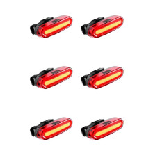 6X USB Rechargeable Bike Tail Light LED Warning Bicycle Rear Light IPX6 Waterproof for Helmet