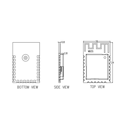3X WBR3 Module Low  Serial WiFi/ 4.2 MCU Module  Socket Cloud Module 16x24mm