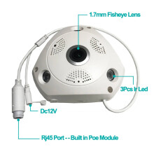 2X Caméra IP Poe D'Intérieur Imx335 5 Mpx Fisheye Grand Angle Détection de Visage Vision Nocturne Infrarouge VR Cam Vidéosurveillance