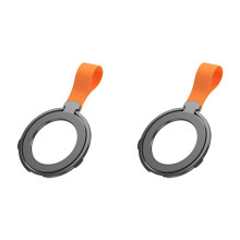 2X Porta Cellulare Magnetico Versatile con Cavalletto Regolabile, Impugnatura Comoda, In Elegante Nero-Arancio