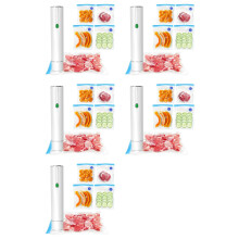 5X Scelleuse Sous Vide pour Aliments - Scelleuse Sous Vide Portable Sans Fil avec 10 Sacs de Scellage, pour la Conservation et la Fraîcheur des