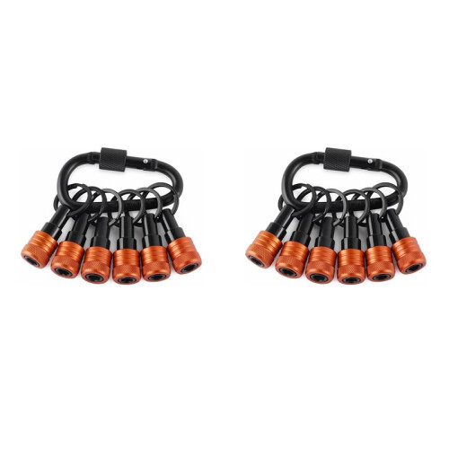 2X Bit Holder Key Chain 6pcs, 1/4 Inch Hex Shank Bit Holders, Impact Bits Holder for Screwdriver & Drill Bits