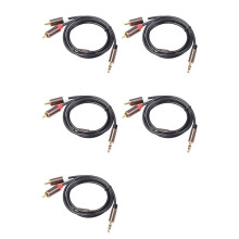 5X Rca Kabel Hifi Stereo 3.5Mm Till 2Rca Audio Kabel Aux Rca Jack 3.5 Y Splitter för Förstärkare Audio Car Aux Mobiltelefon