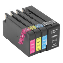 Colorfast Ink Cartridge Set for OfficeJet Pro 7720–8740 (BK, C, M, Y)