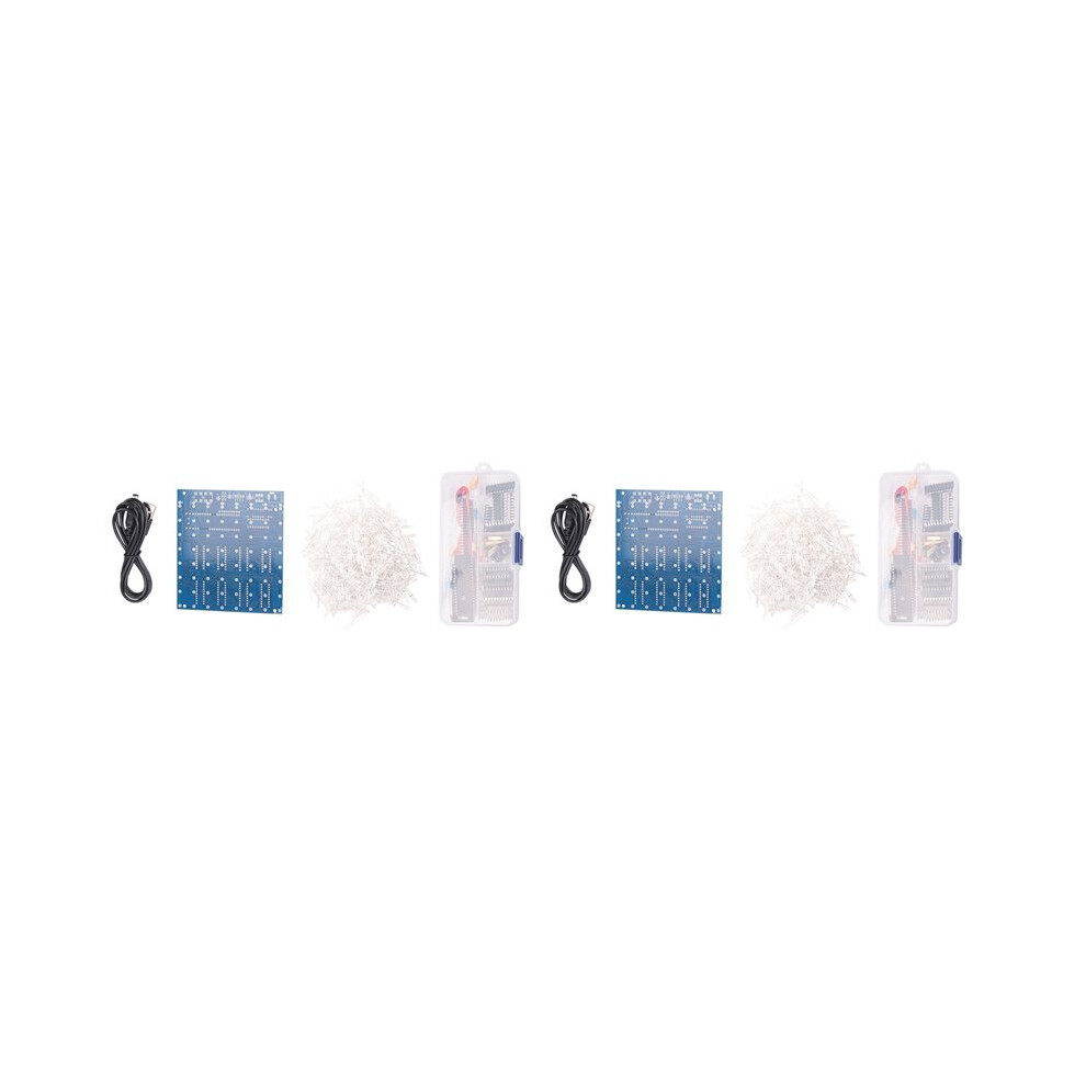 2X 3D8 8X8x8 3Mm Squared Led Electronic Toy Soldering Project Kit 4.5-5.5V 3D Led Diy Electronics Soldering 4711852815914