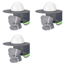 6 Pcs Sun Hard Hat Neck Protection High Visibility Full Brim Mesh Sun Protection and Neck Gaiter Bandana Face Scarf A